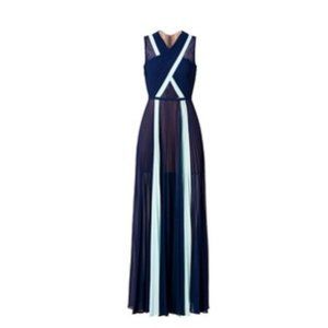 BCBGMaxAzria Gown - Blue Chiffon Sleeveless Dress